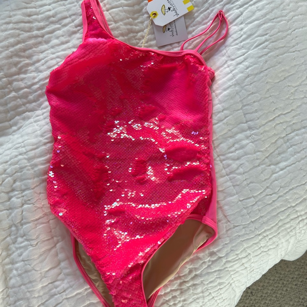 Pink Sequin Swimsuit
